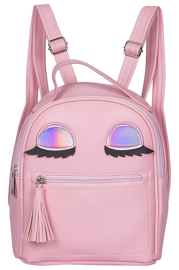 Mini Small Backpack Daypack for Womens Girls Pu Leather Mini Small Travelling Outdoor Picnic School College Office Casual Daily use Daypack Backpack Rucksack Back Bag for Womens Girls Kids (Pink)