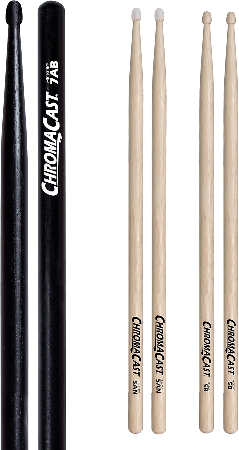 ChromaCast Drumstick Sampler Pack with 7A Black Wood Tip