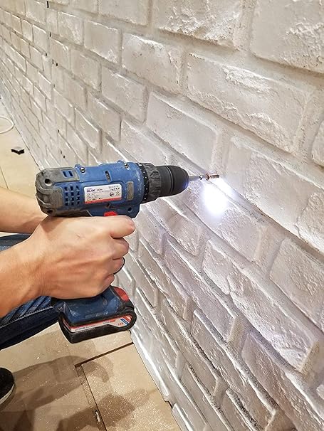 Amazon フェイクレンガ壁パネル 3d Frp壁パネル 樹脂繊維ガラス素材 家屋のエクステリアや室内壁用 マットホワイト ニューロンドン 塗装 壁装