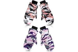 SATINIOR 2/6 Pairs Winter Snow Mittens Kids Unisex Waterproof Warm Ski Gloves for Children Girls Boys Toddlers Baby