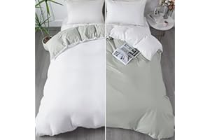 HOMBYS Single Sided Waterproof Duvet Cover King Size,Breathable Waterproof Duvet Protector,Moisture Wicking Treatment Comforter Protector with Corner Ties for Pets, Kids, Elder,Grey & White