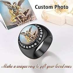 FindChic Customized Round Signet Rings with Photo