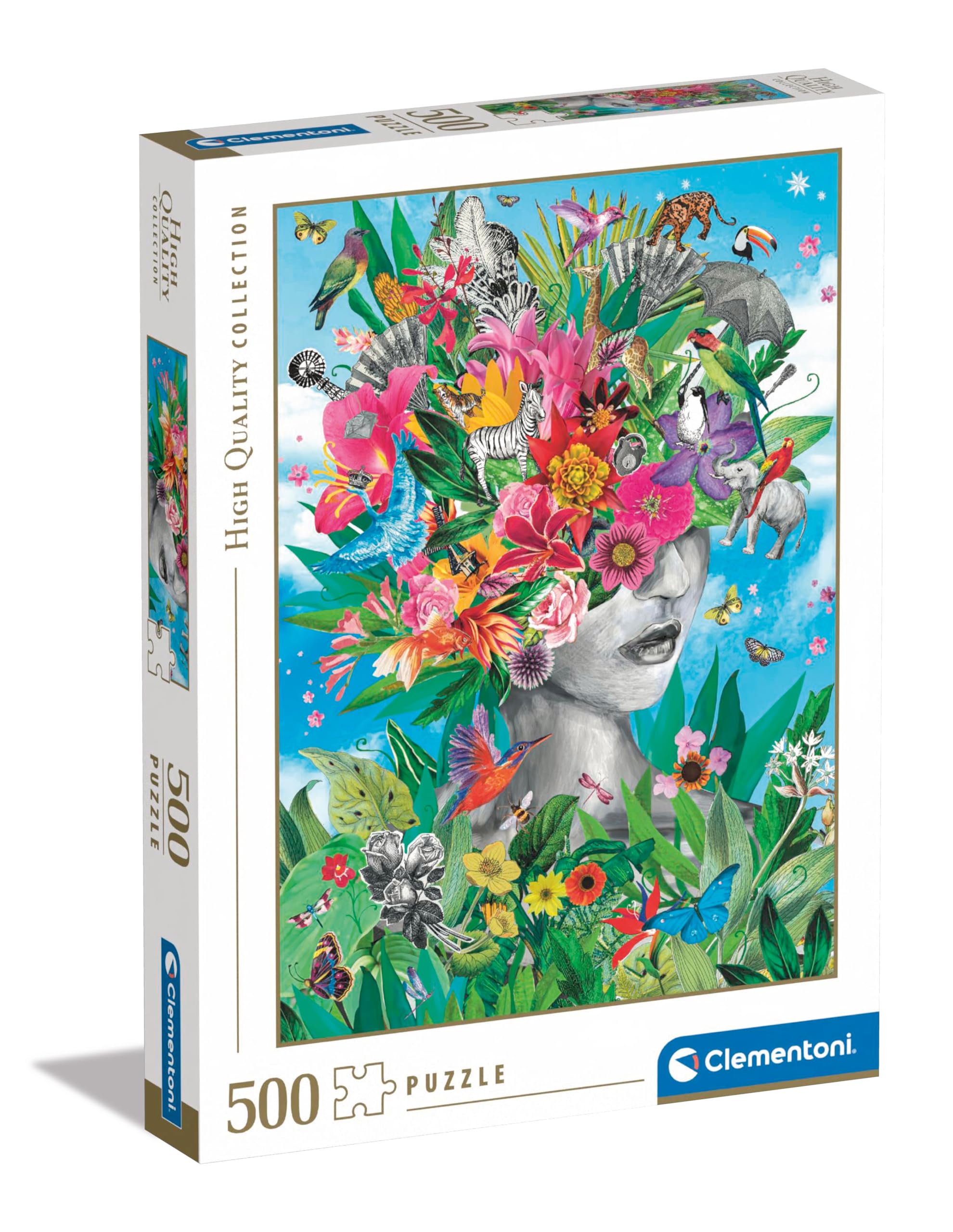 Clementoni Jigsaw Puzzle Collection - Head In The Jungle 500 Pieces - Puzzle For Adults 14-99 Years, Gift For Men/Women, Fantasy, Made In Italy, 35526