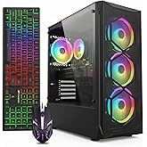 STGAubron Gaming PC Desktop,Core I7,RX 580 8G,16G RAM,512G SSD | Gaming Computer Tower for Streaming,Video Editing,Home,School,I7 up to 3.9GHz,ARGB Fan,WiFi 6,BT 5.0,4K DP,HDMI,Win11 Home