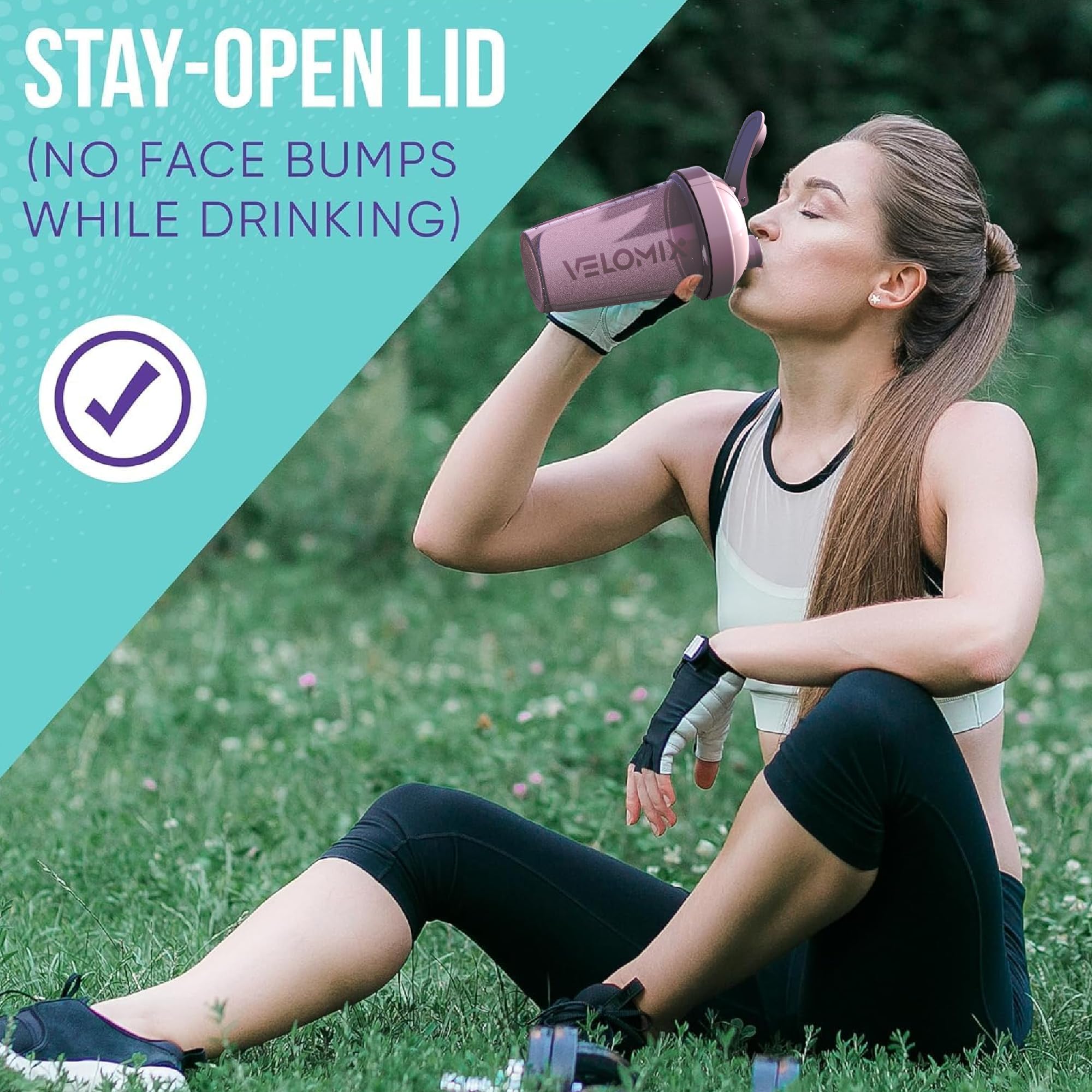 VELOMIX 4 PACK- 20 OZ Protein Shaker Bottles for Protein Mixes, Shaker Cups for Protein Shakes, Small Shaker Bottle Pack, Shaker Cup, Shakers for protein Shakes (Berry Blend)