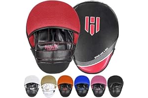 Hawk Sports Punching Mitts for Men, Women, & Kids, Leather Focus Mitts for Martial Arts & Boxing Training, Curved Punch Mitts