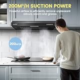 COMFEE' 60 cm Visor Cooker Hood Black KWH-SLIF17B-60 200m3/h 3 Speeds view 3