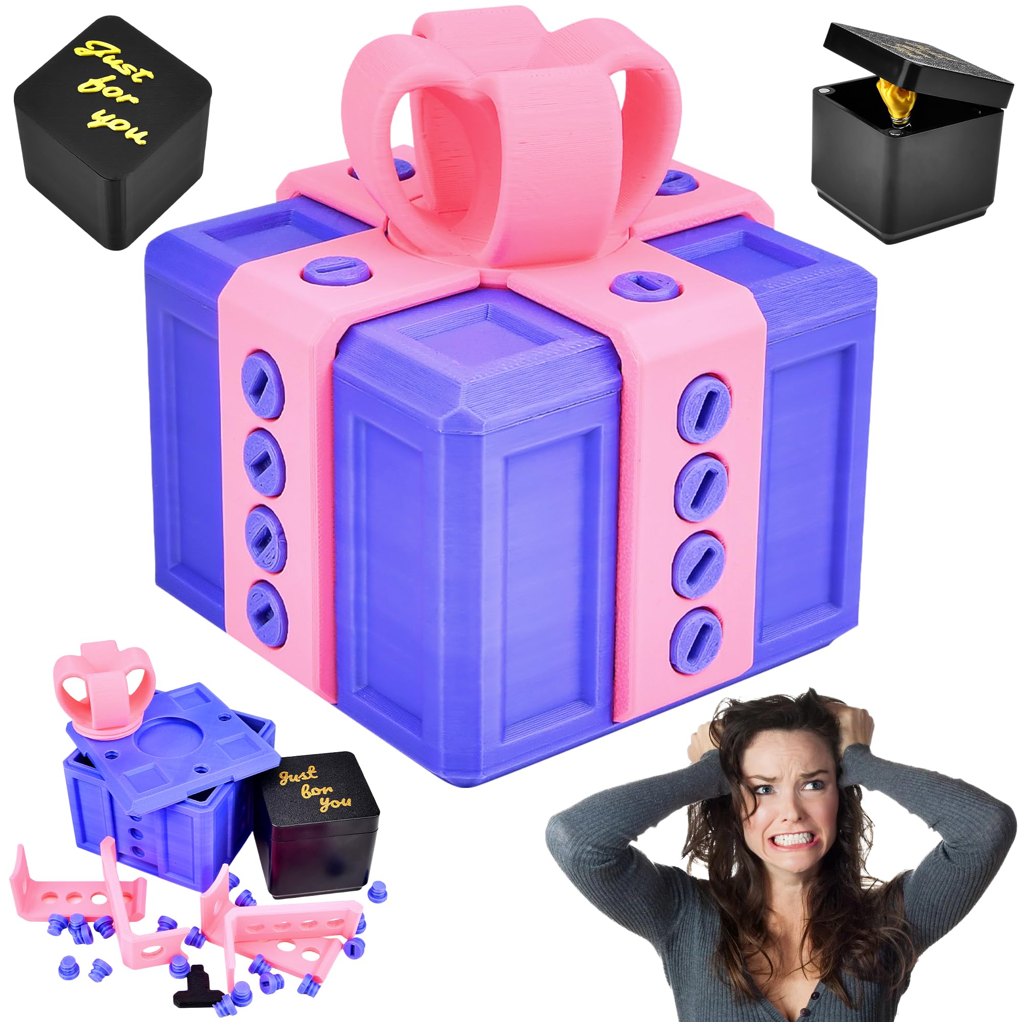 Pipihome Annoying Gift Box with Finger, Secret Santa Gifts for Women & Men Funny Birthday Valentines The Annoying Present, Surprise Prank Gift Box, Surprise Joke Gag Boxes for Presents