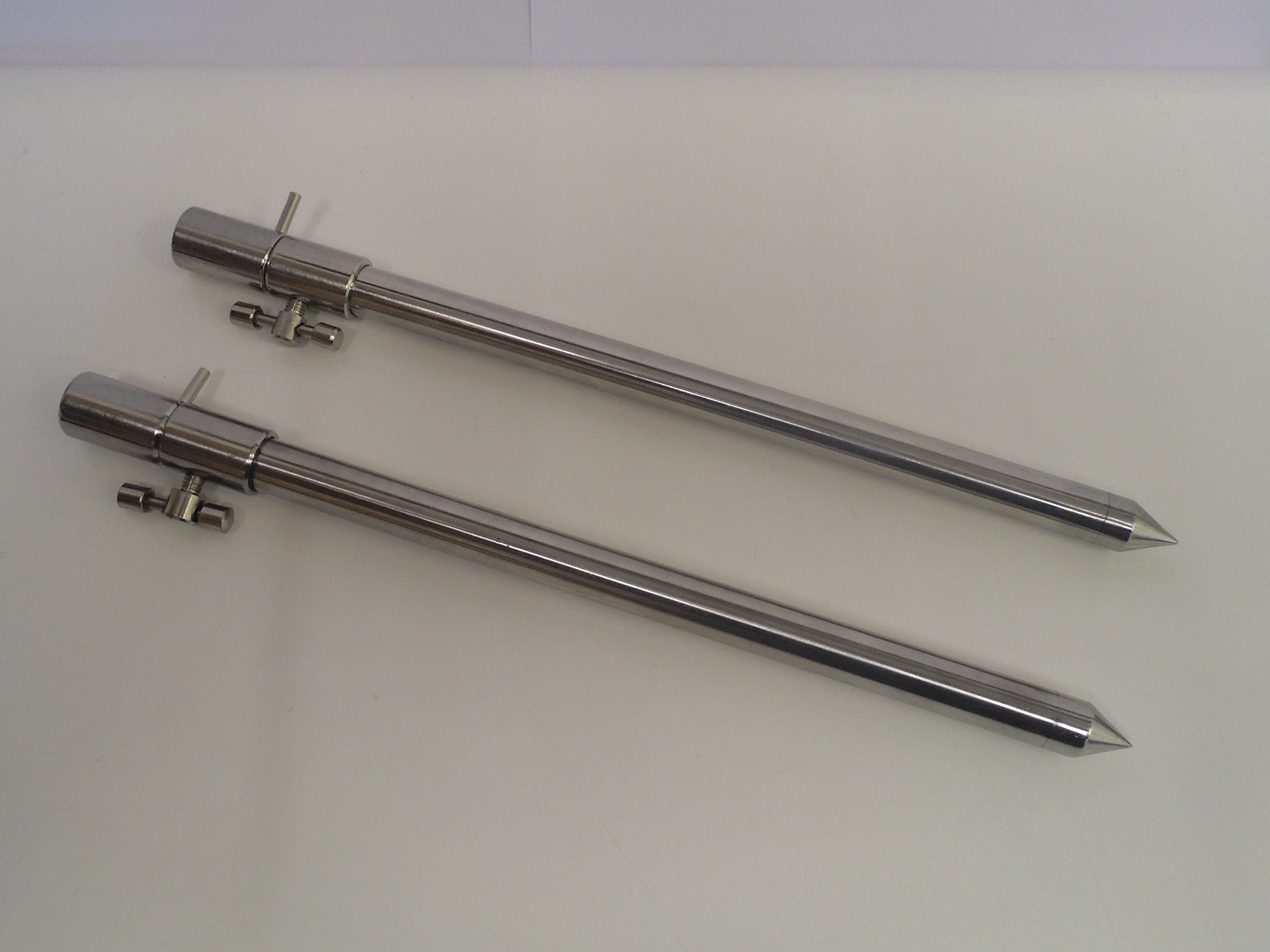 TMC 2 x Solid Stainless Steel Extendable Bank Sticks 30-50cm. Cam Lock style