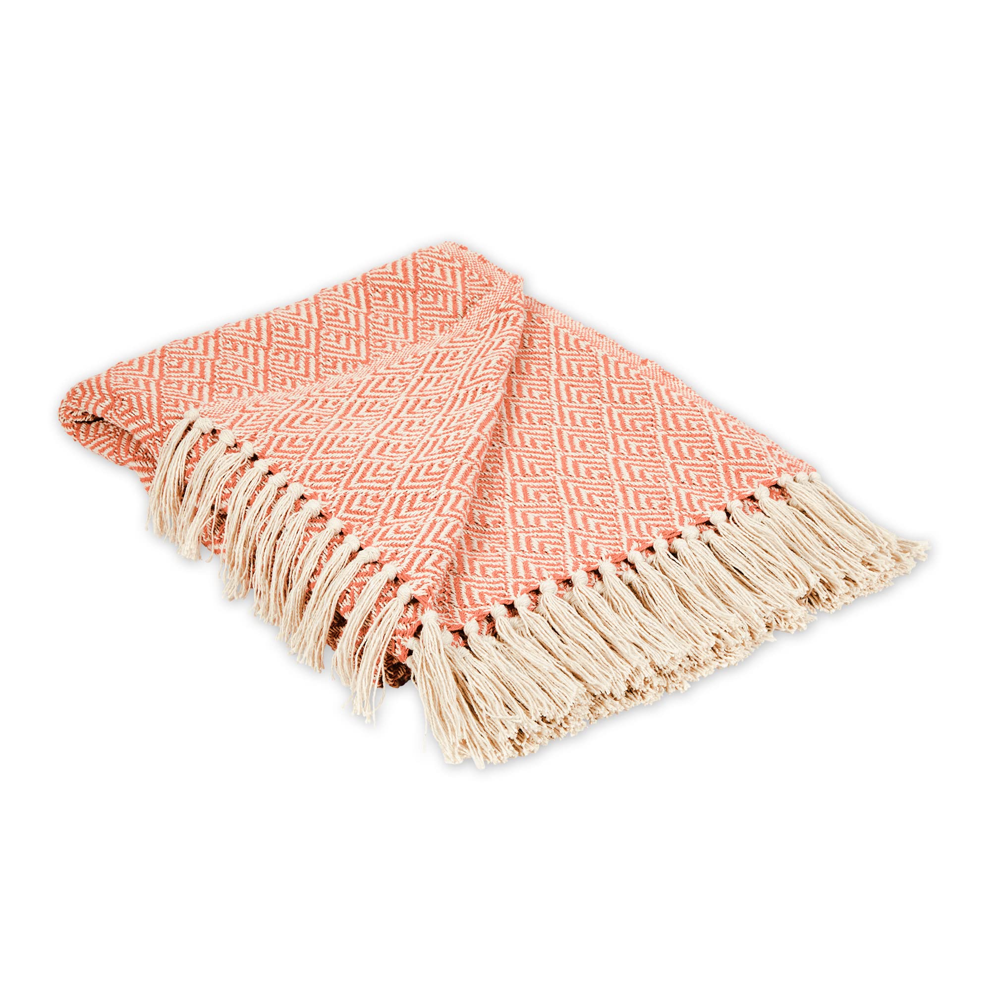 DII Diamond Throw Collection Cotton Woven, 50x60, Spice