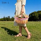 Wickerfield Lightweight Honey Color Wicker Basket with Foldable Handles Large view 3