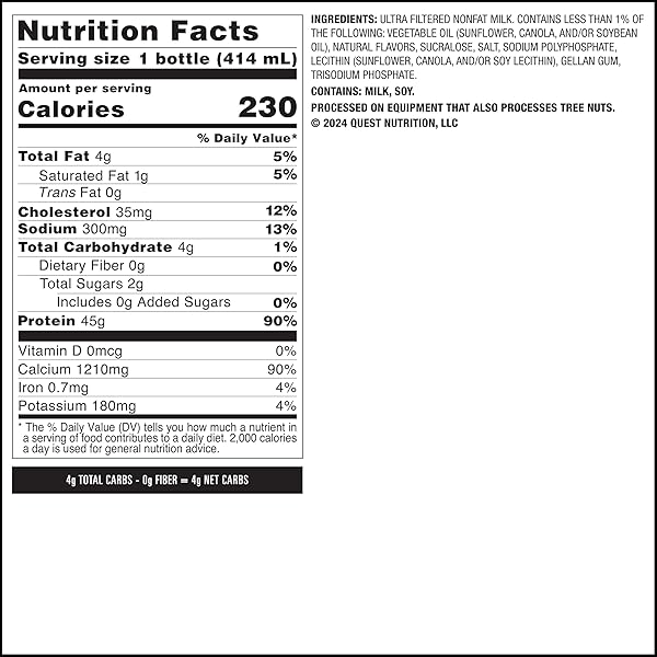 QUEST NUTRITION PROTEIN MILKSHAKE, STRAWBERRY, 45G PROTEIN, 2G SUGAR, HIGH PROTEIN, LOW SUGAR, GLUTEN FREE, 1 COUNT