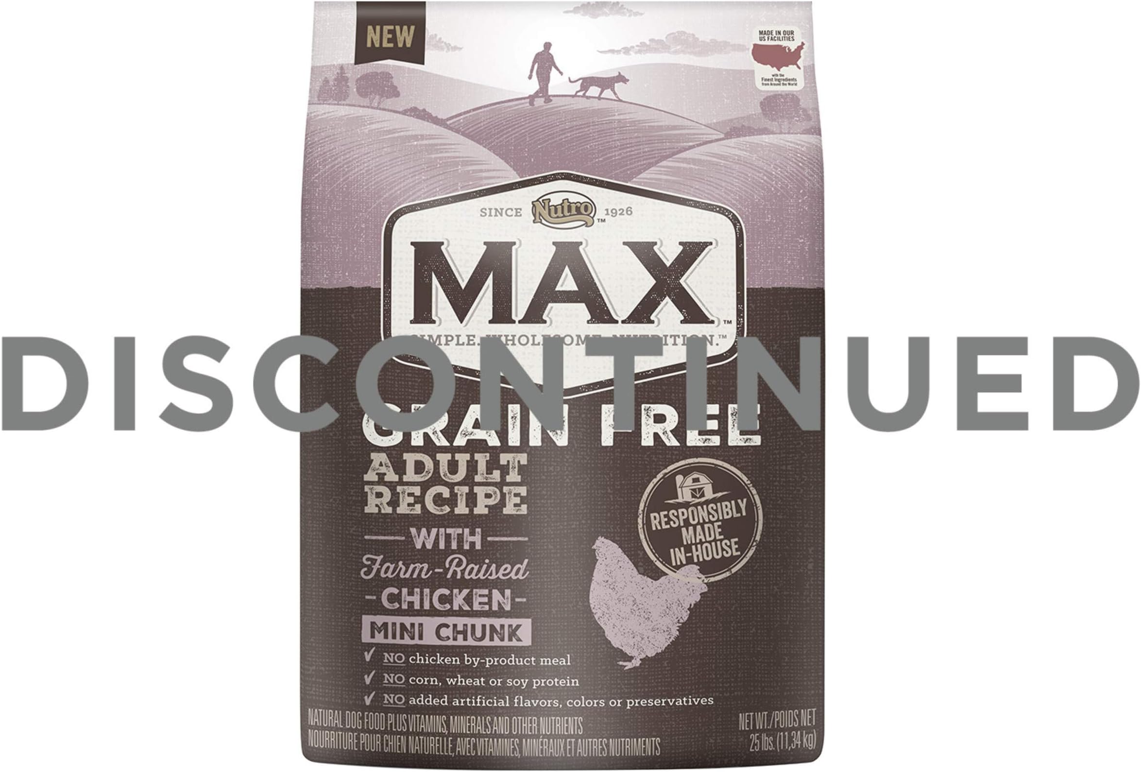 Nutro MAX Adult Grain Free With Farm Raised Chicken Mini Chunk Dry Dog Food, 25 lbs. by Nutro