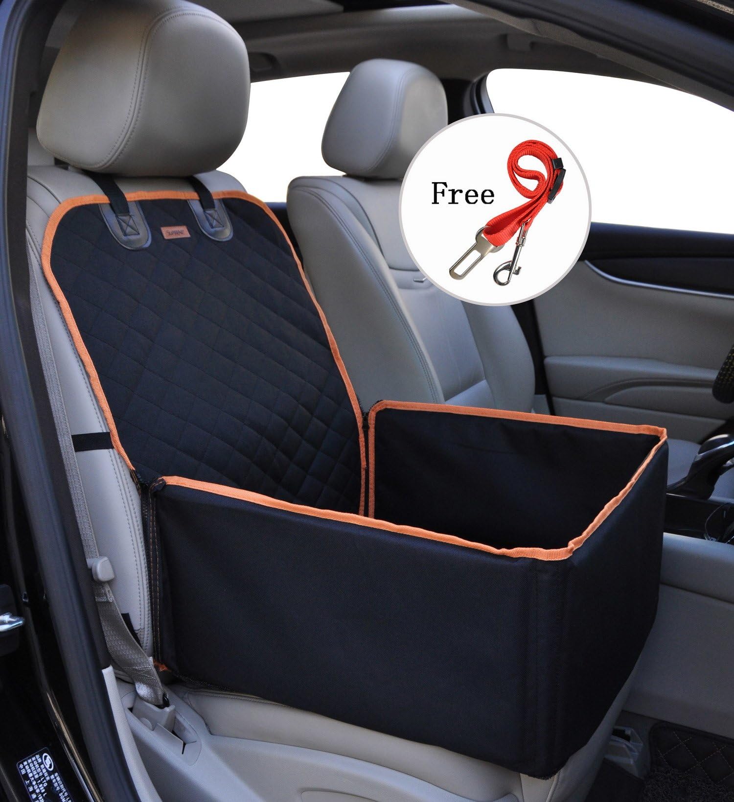 Pet Seat Cover Waterproof Dog Car Front Seat Dog Bed Car is Usually used for Cars Trucks SUV Black