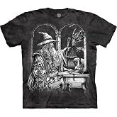 The Mountain Wizard and Dragon Shirt for Men, Fantasy Graphic Tees Men, Mythical Creature Oversized T-Shirt
