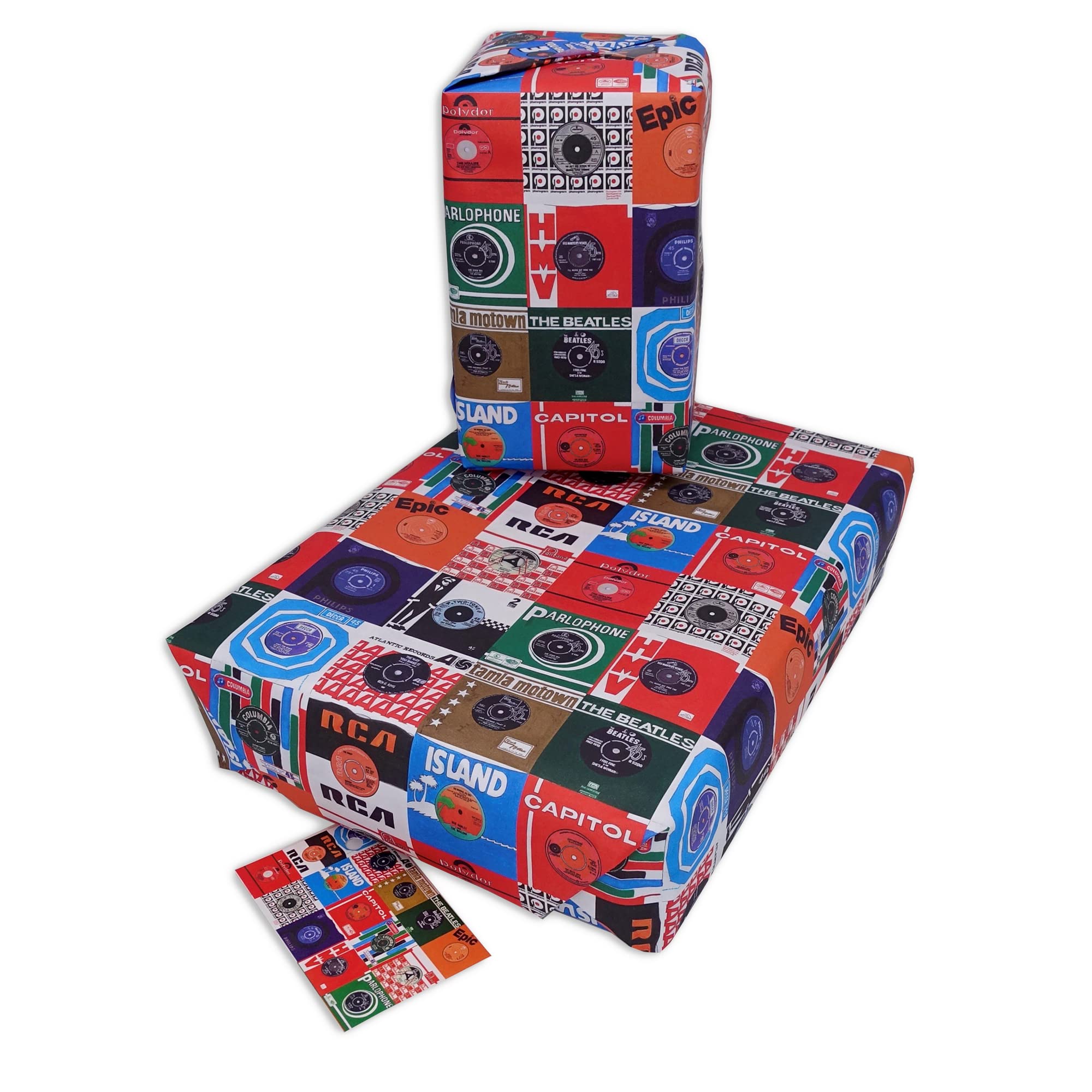 Vinyl Records 5 Sheet Multi Pack, Retro Nostalgia Vintage Gift Wrap Birthday Gift For Men, Women, Wrapping Paper, LP Wrap (Retro Record Sleeves) Christmas Wrapping Paper