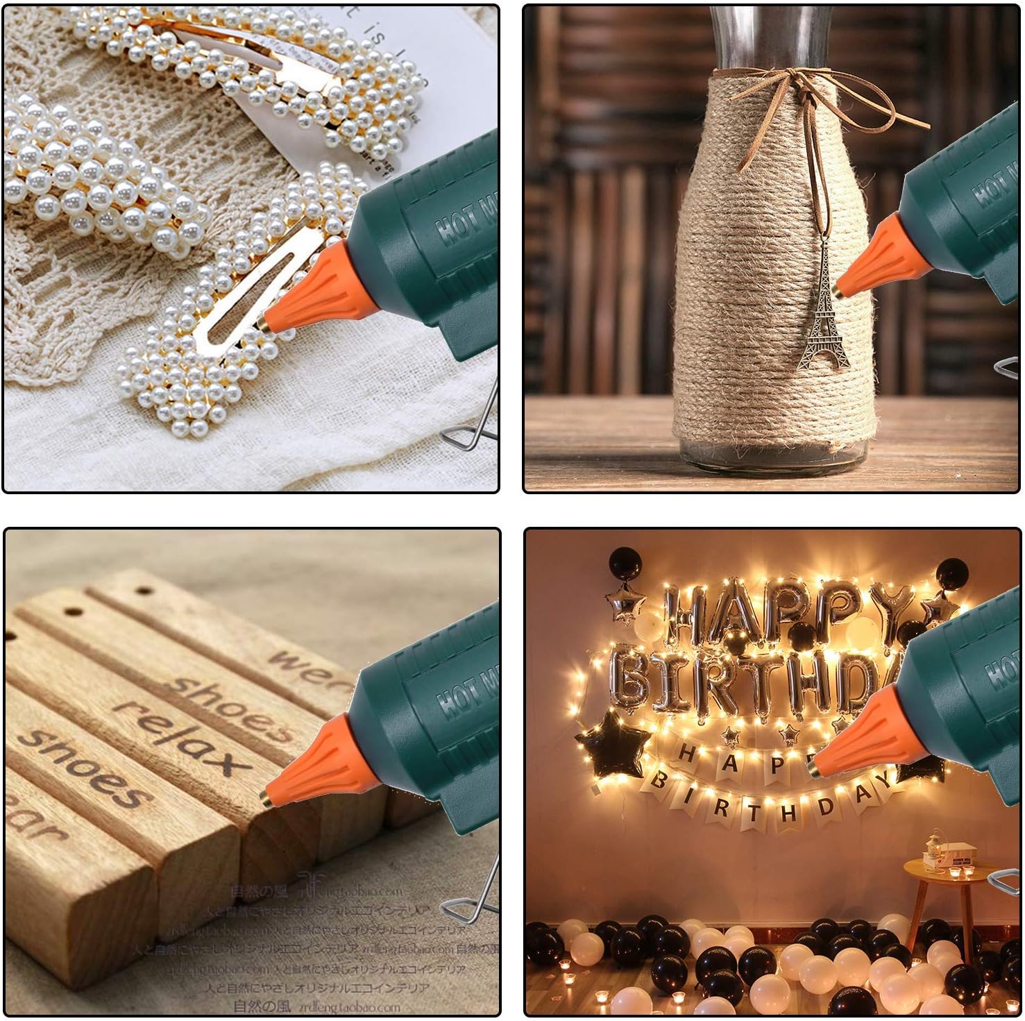 Full Size Hot Glue Gun, 150 Watts with 6 Copper Nozzles Temperature Adjustable Craft Repair Tool Professional Melting Glue Gun DIY Thermo Tool Include 5Pcs Highly Viscous Glue Sticks Luxury Set: Arts, Crafts & Sewing