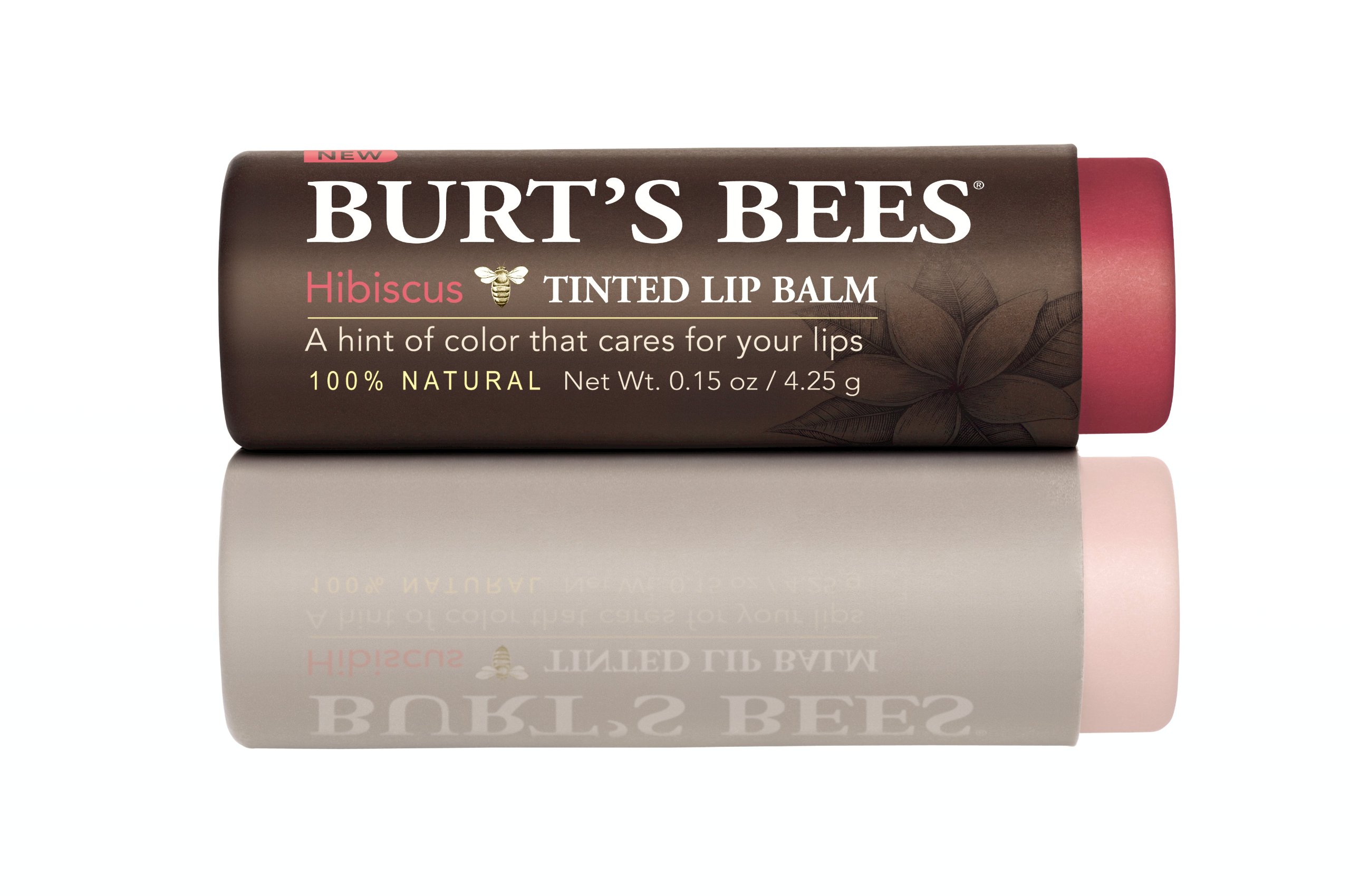 Burt's Bees 100 Natural Tinted Lip Balm, Hibiscus with Shea Butter