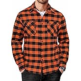 COOFANDY Mens Flannel Shirts Long Sleeve Casual Plaid Button Down Shirt Cotton Shirt Cowboy Work Shirts with Pockets