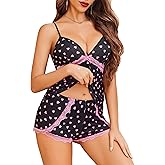 Avidlove Sexy Pajamas Set for Women Lace Modal Cute Lingerie Sets 2 Piece Cami Pj Shorts Set Sleepwear