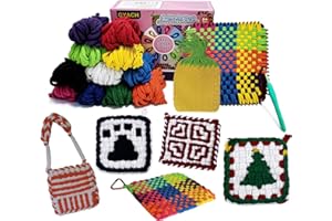 OYACH 7 inch Potholder Metal Weaving Loom Kit,11 Colors Loom Kit with 440 Cotton Rainbow Loops&Metal Loom,DIY Arts Crafts for Kids Adults,Crochet Gift for Girls Ages 6 7 8-12 Year Old(12 Potholders)