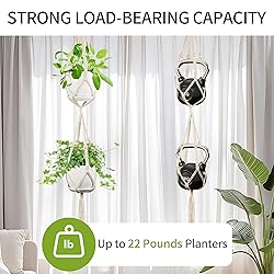IDEEEPAN 2 Pack Macrame Plant Hanger, 49 Inch, Fits
