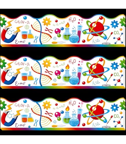 thumbnail image 2 of Gilprop Scientific Bulletin Board Borders Science Lab Borders Science Classroom Decoration Self Adhesive Chemistry Biology Trade Show Stickers For Classroom Back To School 2 of 12