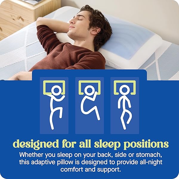 SEALY DREAMLIFE STANDARD SIZE MEMORY FOAM COOLING PILLOW WITH SEALYCHILL COOLING GEL, REMOVABLE MACHINE-WASHABLE COVER, MADE IN THE USA