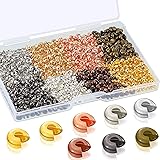 800 Pieces Crimp Bead Knot Covers Half Round Open Crimp Beads Covers for DIY Jewelry Makings (Multicolor,3.0 mm)