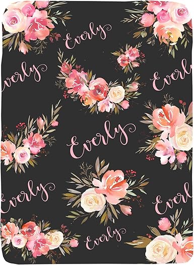 personalized floral baby blanket