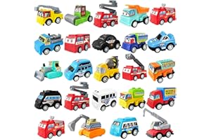 Juuxncgv 24PCS Pull Back City Cars Toys,Mini Model Vehicle Set,Mini Play Truck Bulk for Party Favors,Christmas,Toddlers,Easter,Gift