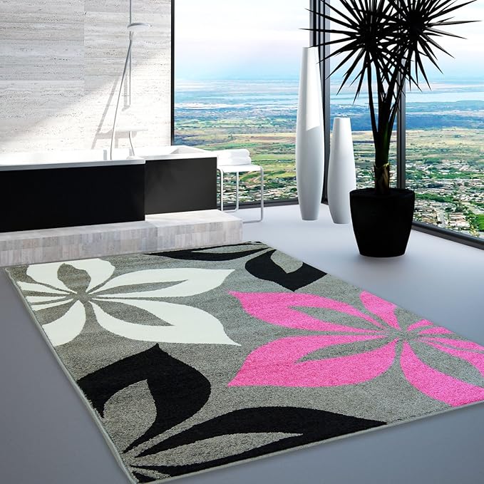 Moderner Designer Teppich in aktuellen Wohn Farben Öko Tex 100