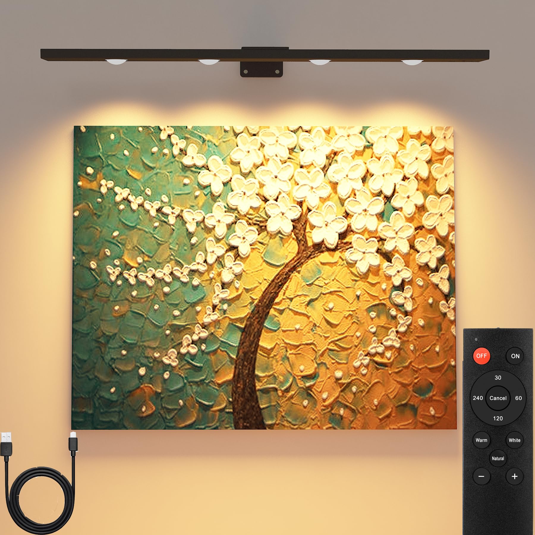 Mua Picture Light with Remote Battery Operated,Wireless Painting Light