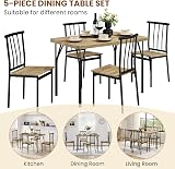 Yaheetech 4-Piece Dining Set Table 110x70 cm Brown with 4 Chairs view 9