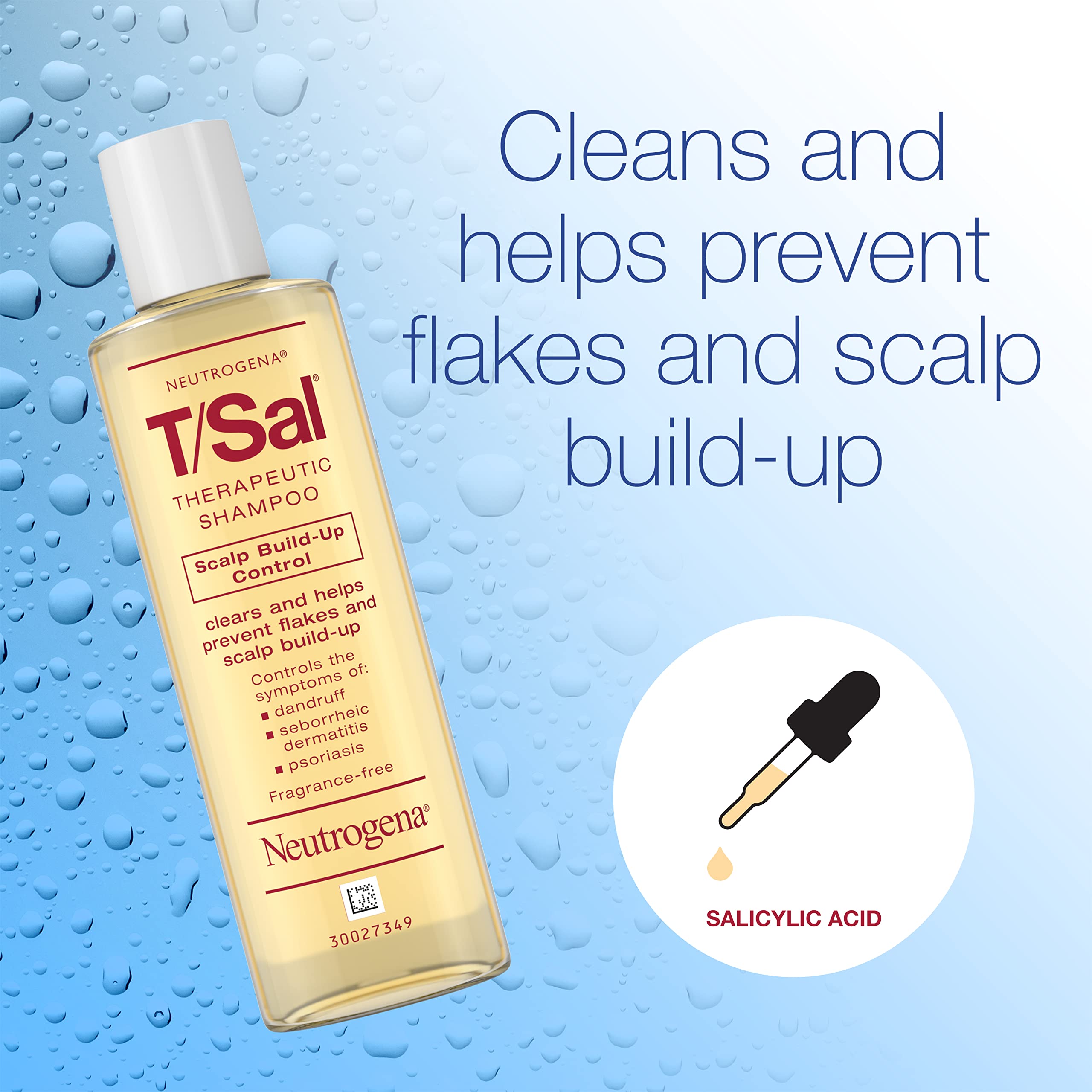 Neutrogena T/Sal Therapeutic Scalp Shampoo for Scalp Build-Up Control with 3% Salicylic Acid, Scalp Treatment for Dandruff, Scalp Psoriasis & Seborrheic Dermatitis Relief, 4.5 fl. oz (Pack of 6)