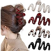 4Pcs Large Claw Clips for Women Wavy Hair Clips Non Slip Hair Claws Clips for Women's Strong Hold Jaw Clip for Thick Thin Long Cute Hair Accessories