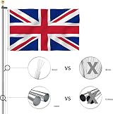 Thanaddo 20 ft Aluminum Sectional Flag Pole Kit with 2 Flags, Gold Ball view 2