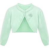 Lilax Baby Girls' Long Sleeve Cardigan Shrug, Button Closure Bolero