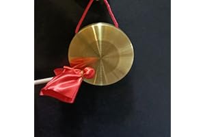 LOONELO Gong Instrument with 5.9inch(15cm),Chinese Traditional Percussion Instrument Brass Gong with Wooden Mallet and Red Ribbon for Home Office Celebration