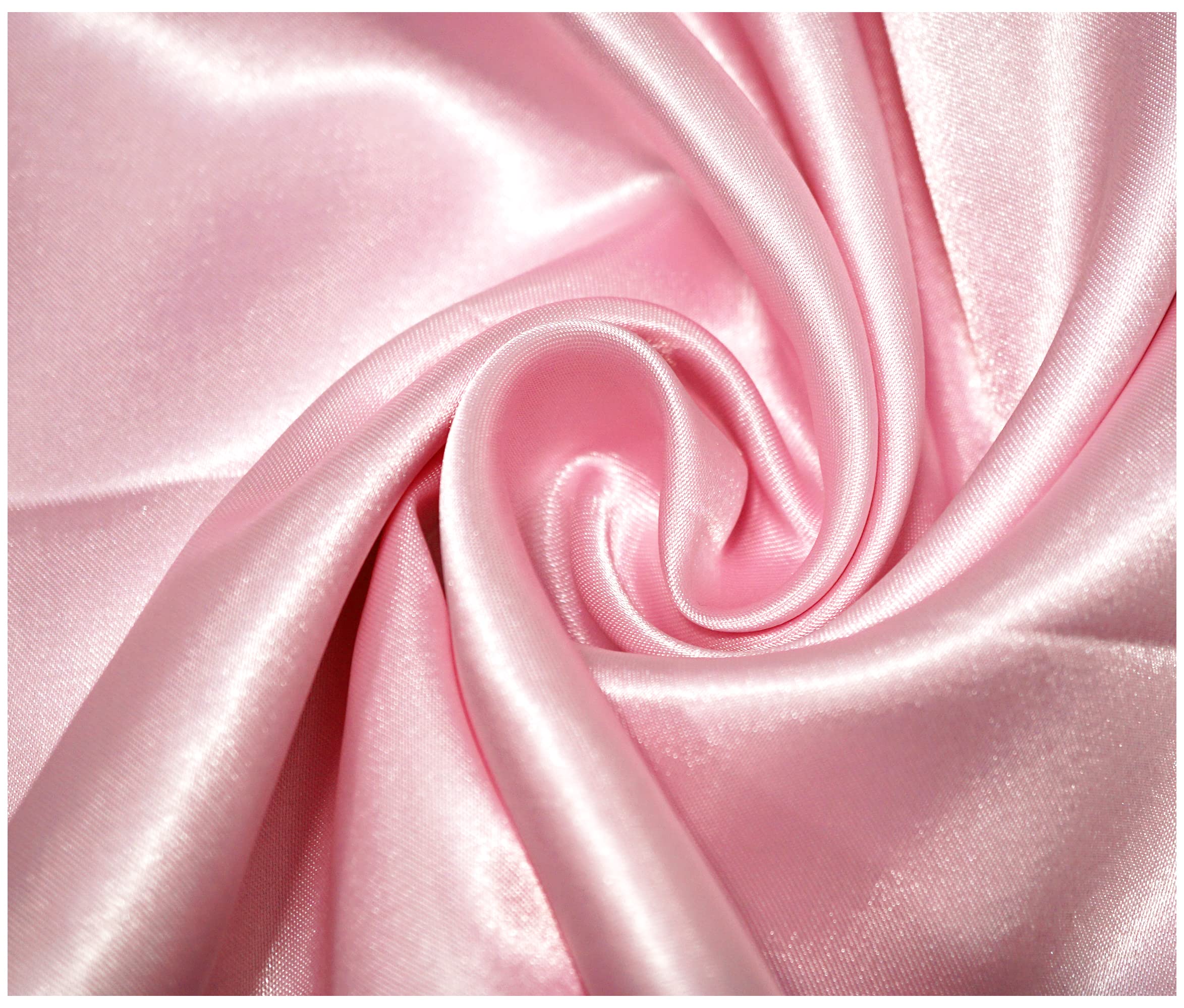 Silky Satin Polyester Fabric for Dressmaking Wedding Crafts Quilting Sewing 150cm Wide (300 x 150cm / 118" x 60", Baby Pink)