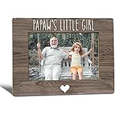 WTOGQ Papaw Grandpa Gifts from Granddaughter Picture Frame, Grandpa Gifts for Father's Day, Papaw's Little Girl Photo Frame 4x6, Grandfather Wooden Photo Picture Frames for Desk Tabletop Decor