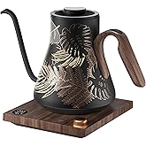 INTASTING Electric Kettle, Gooseneck Electric Kettle, ±1℉ Precise Temperature Control, Stainless Steel Interior, Quick Heating for Pour Over Coffee, Tea & Boiling Water, 0.9L (Rainforest)