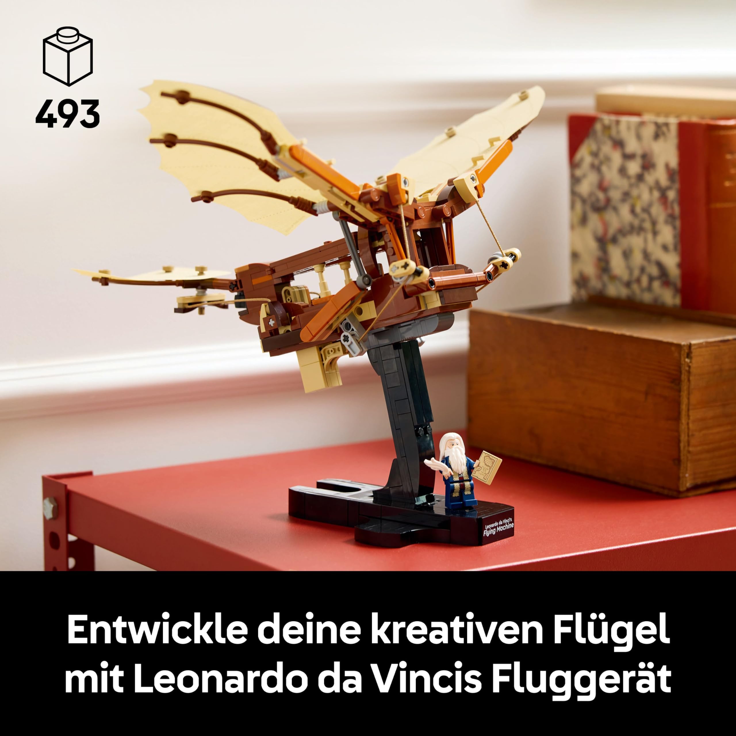 LEGO Icons Leonardo da Vincis Fluggerät mit schlagenden Flügeln - Inklusive Minifigur & Ständer - Bauset für Erwachsene - Deko-Set für Zuhause - Geschenkidee - 10363 2