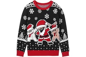 Twekfish Boy's Ugly Christmas Sweater, Youth Kids Funny Santa Xmas Sweatshirts, Long Sleeve Cute Warm Winter Holiday Pullover