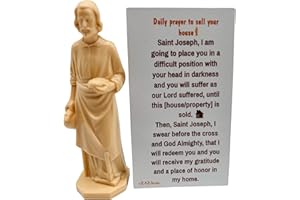 St Joseph Home Selling Kit with Magnetic Holy Card for Fridge Daily Novena Praying Magnet with Saint Statue