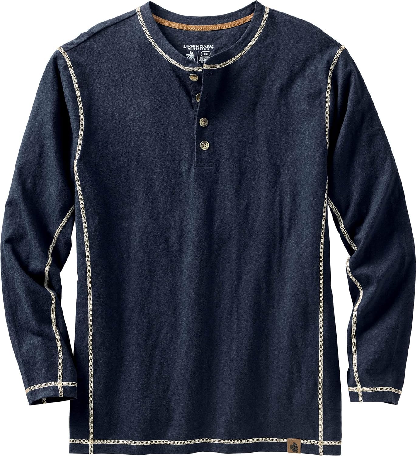 Legendary Whitetails Men's Maverick Slub Henley Navy XXX-Large Image