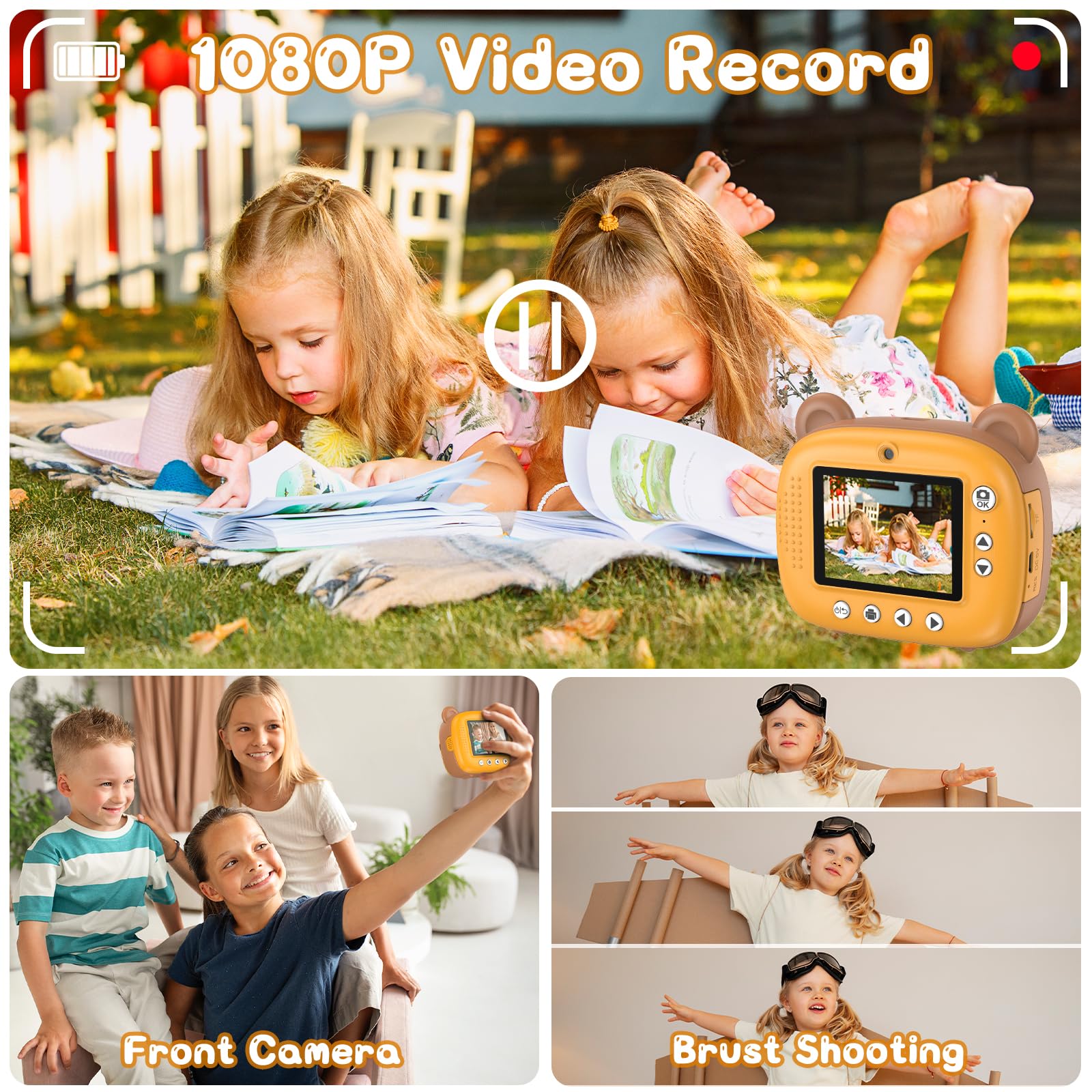Kids Camera Kids Instant Camera for 3-8 Years Old Toddlers Childrens Boys Girls