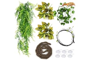 PietyPet Artificial Hanging Plant, Terrarium Accessory, Hanging Plants, Artificial Plants, Reptiles, Terrarium, Climbing Leaves, Chameleon, Terrarium, Decoration for