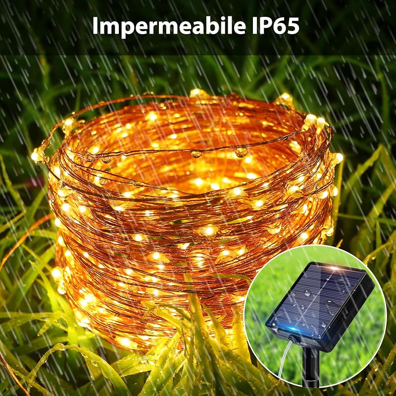 3 Pacchi Luci Solari Esterno, 12M 120 LED Luci Solari da Giardino