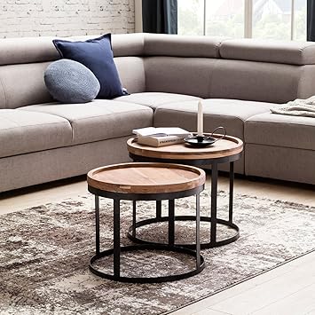 Finebuy 2er Set Beistelltische Massivholz Akazie Wohnzimmer Tisch Landhaus Stil Anstelltisch Metallgestell Natur Holz Couchtisch Natur Produkt Wohnzimmermobel Massivholzmobel Echtholz Anstelltisch Amazon De Kuche Haushalt